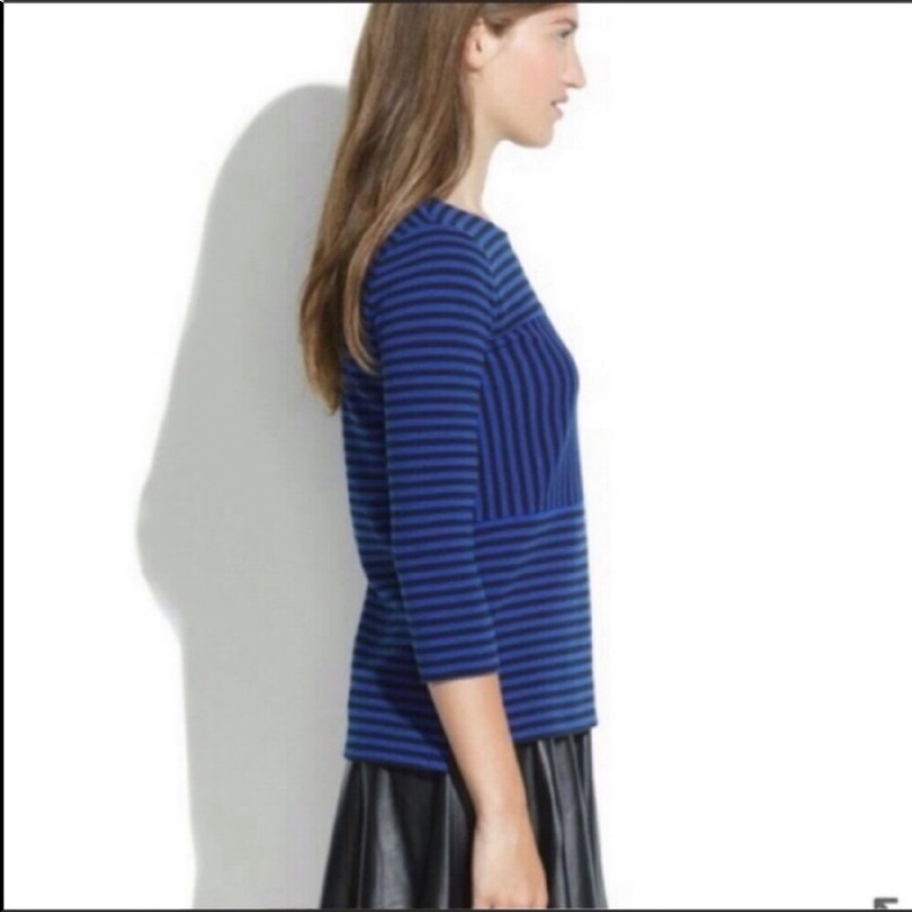 Madewell Blue/Black Striped Top - Like New! - Picture 3 of 13